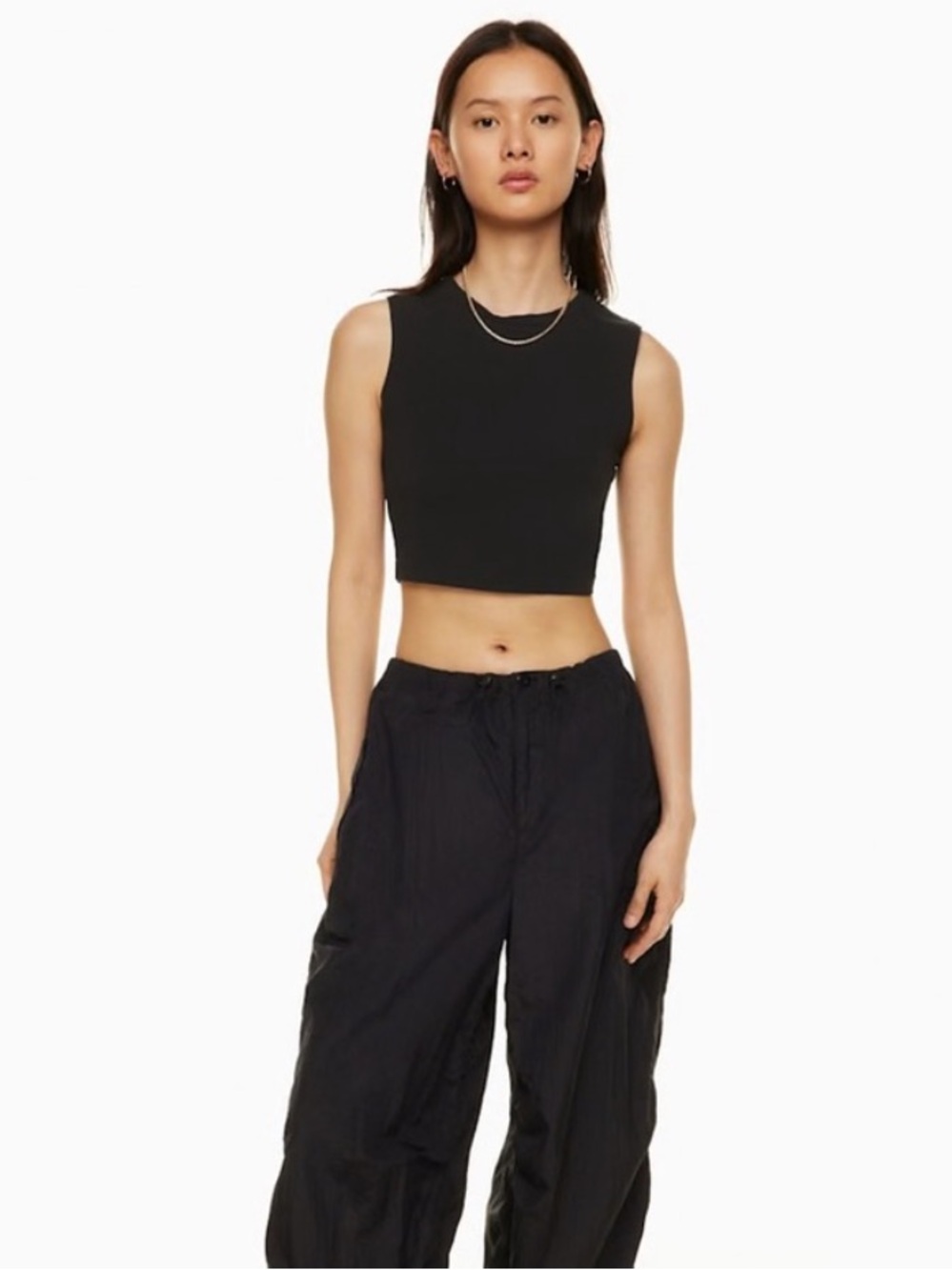 3/$40 Aritzia TNA Black Cropped Hold-it™ Seneca Muscle Tank